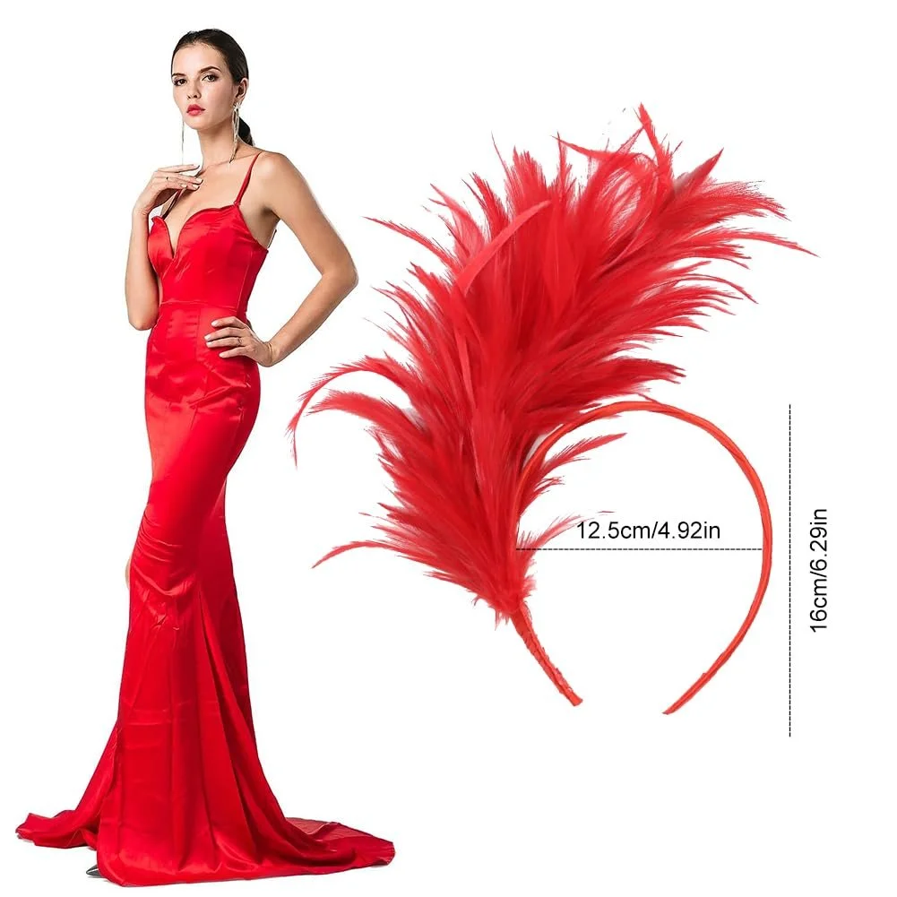 Вінтажний обруч для волосся з пір'ям, фото №2