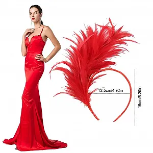 Вінтажний обруч для волосся з пір'ям synthetic.ua - Фото 1