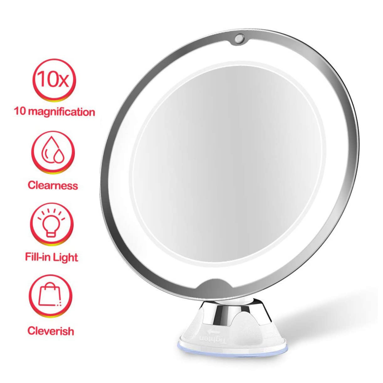 Дзеркало Angoily 8x Кругле Косметичне LED Біле, фото №4 Дзеркало Angoily 8x Кругле Косметичне LED Біле, фото №4