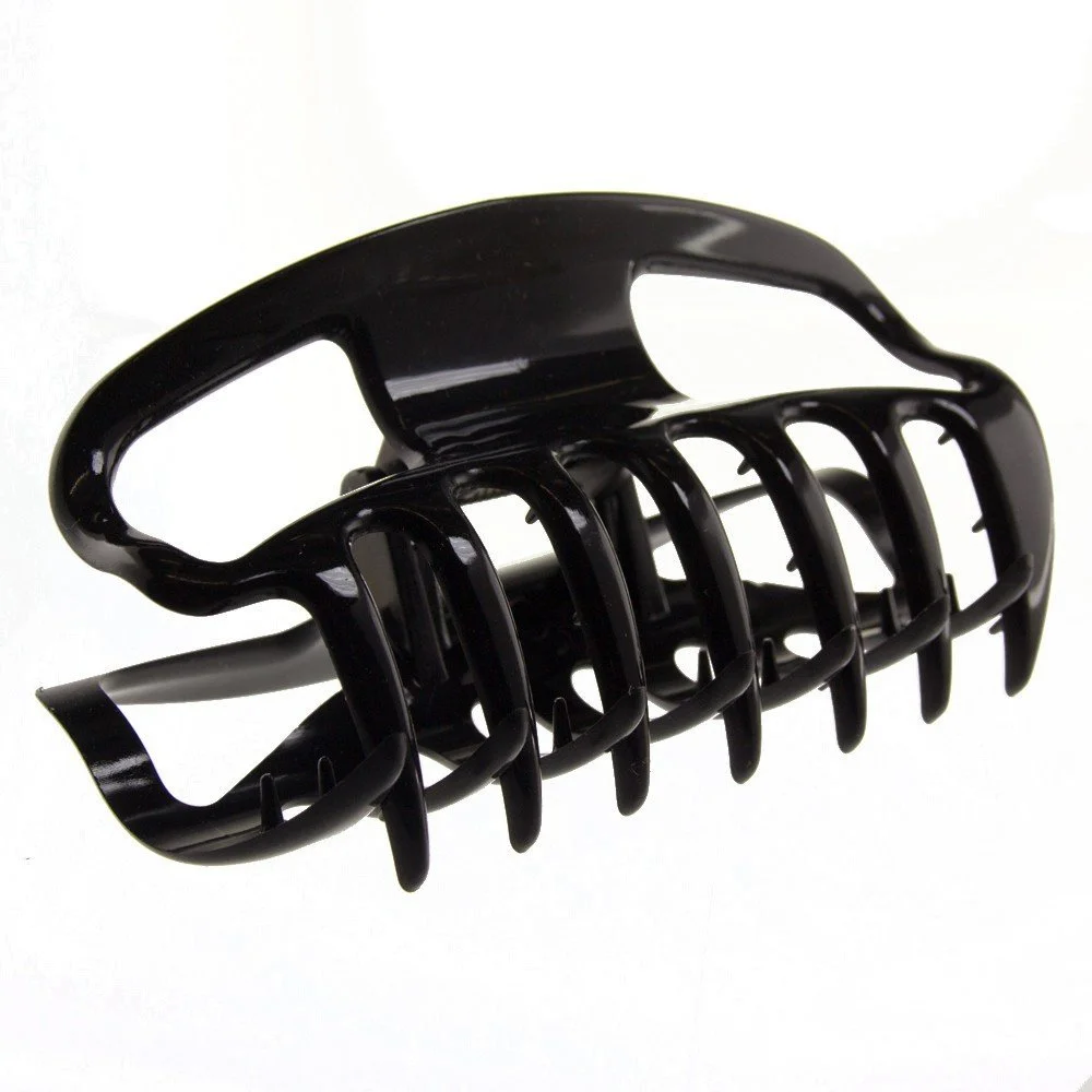 Заколка для волос большая с открытыми сторонами WeLoveBeads 10 см, черная, фото №1 Заколка для волос большая с открытыми сторонами WeLoveBeads 10 см, черная, фото №1