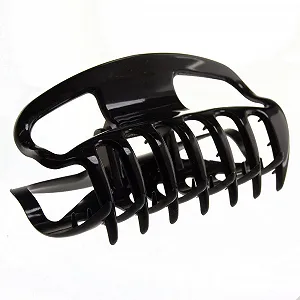 Заколка для волос большая с открытыми сторонами WeLoveBeads 10 см, черная - Фото 1