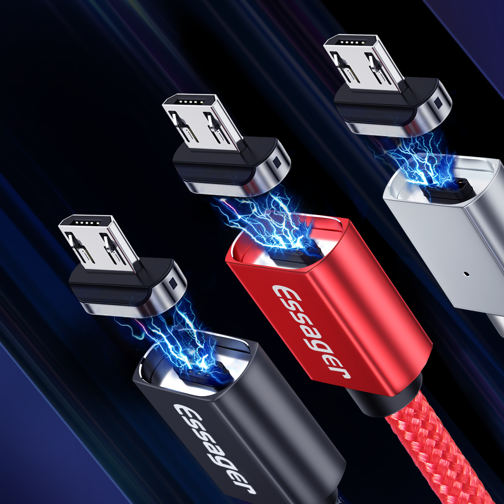 Магнитный кабель черный ESSAGER для micro USB 1метр(PS), фото №2 Магнитный кабель черный ESSAGER для micro USB 1метр(PS), фото №2