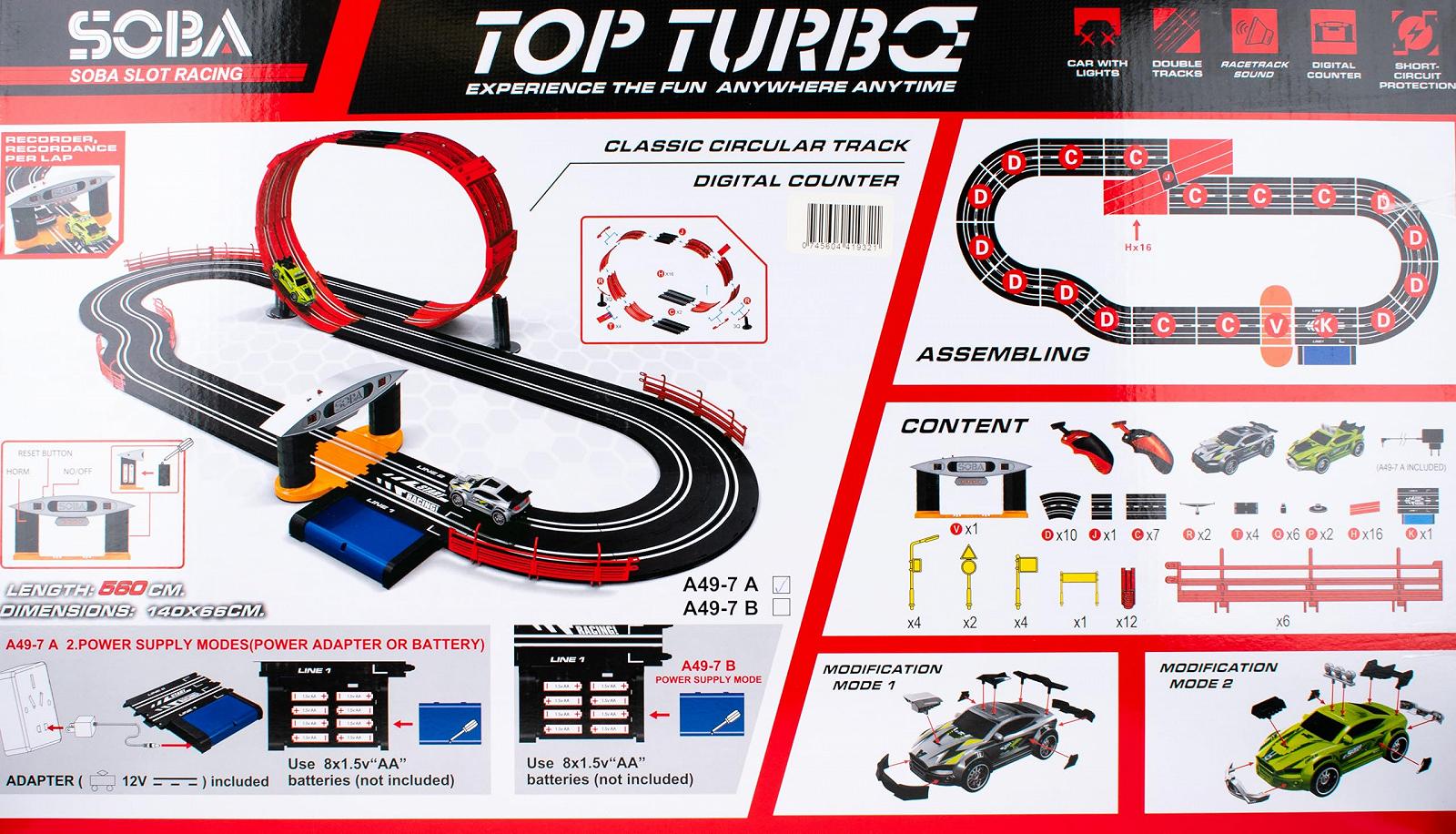 Автотрек Top Turbo 2-полосный с петлей, фото №2