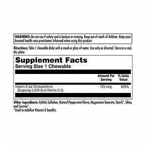 D-3 5000 IU 125mcg 60 chewables