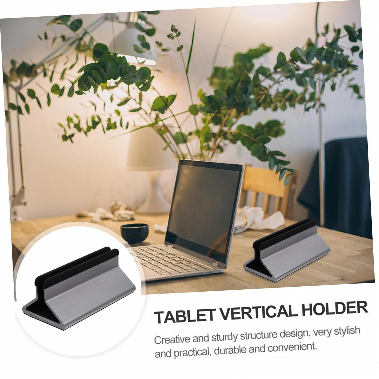 Подставка для ноутбука алюминиевая вертикальная регулируемая HOMSFOU, органайзер настольный многофункциональный для офиса дома общежития практичная прочная эргономичная, фото №7