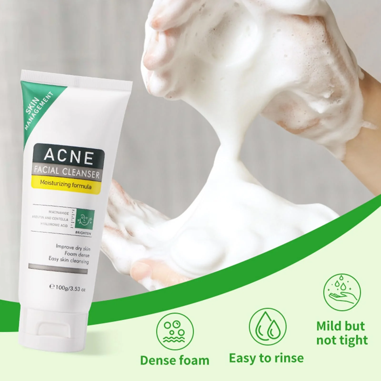 Засіб для вмивання від акне, контролює надлишковий жир, помітно зменшує прищі та чорні цятки, фото №2