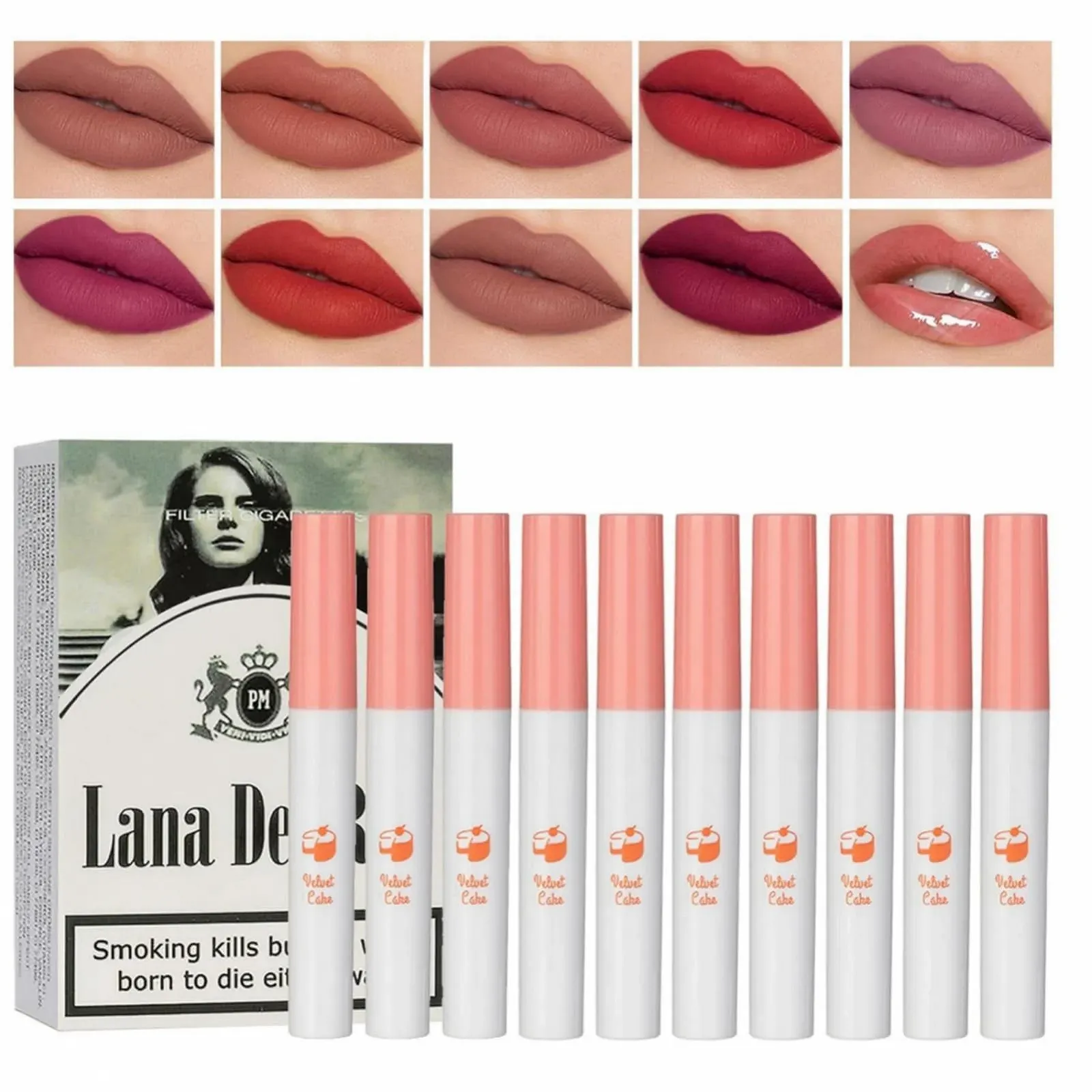 Тінт для губ Generic Lana-Del-Rey Набір 10 кольорів Стійкий водостійкий, фото №1