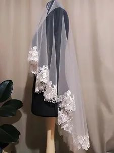 SOFIA Свадебная фата белая, айвори, кружевная synthetic.ua - Фото 1