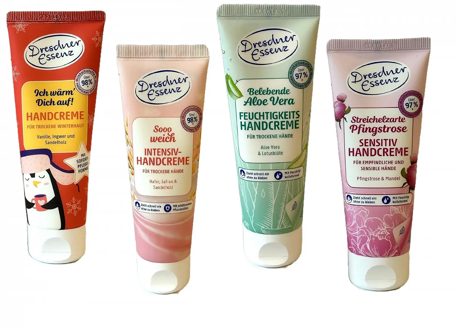 Крем для рук Dresdner Essenz Mix Ich w", Sensitive Hand Cream, Sooo Soft, Sensitive Hand Cream, Invigorating Aloe Vera, Sensitive Hand Cream, Soft Peony, фото №1