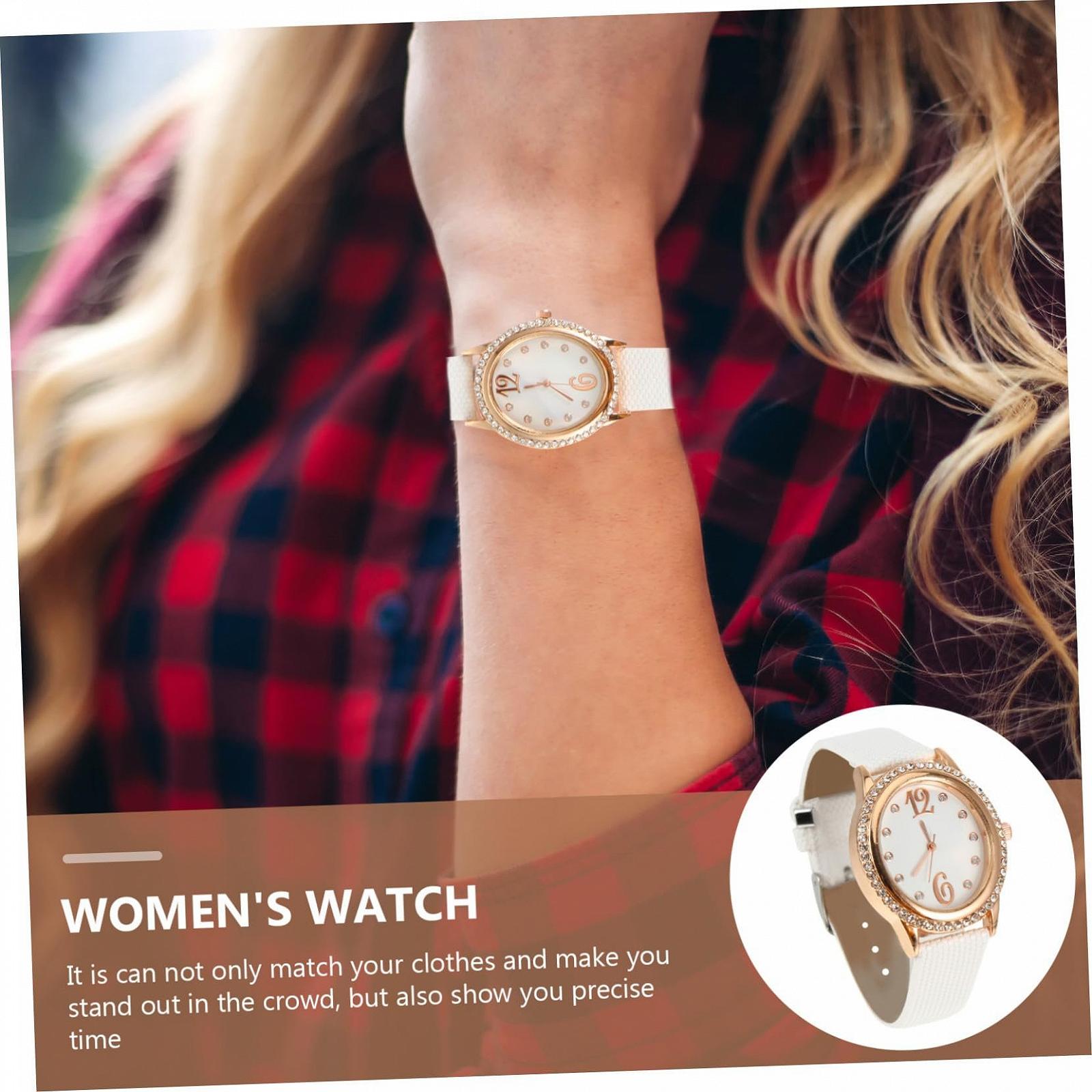 Годинник жіночий PartyKindom овальної форми з стразами, кварцовий, з м", фото №3