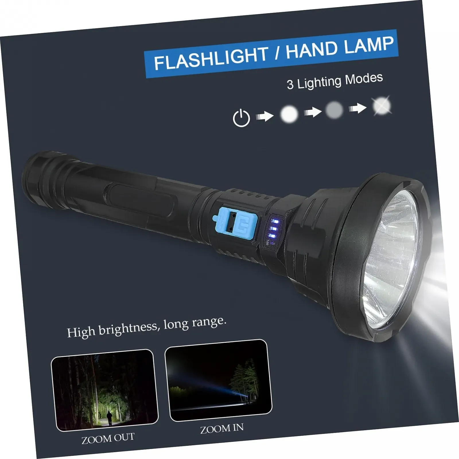 Ліхтар Gadpiparty Водонепроникний ліхтарик UV USB Заряджання LED Фара Портативне світло Аварійне світло Вуличні ліхтарі Лампа для кемпінгу ABS Чорний, фото №9