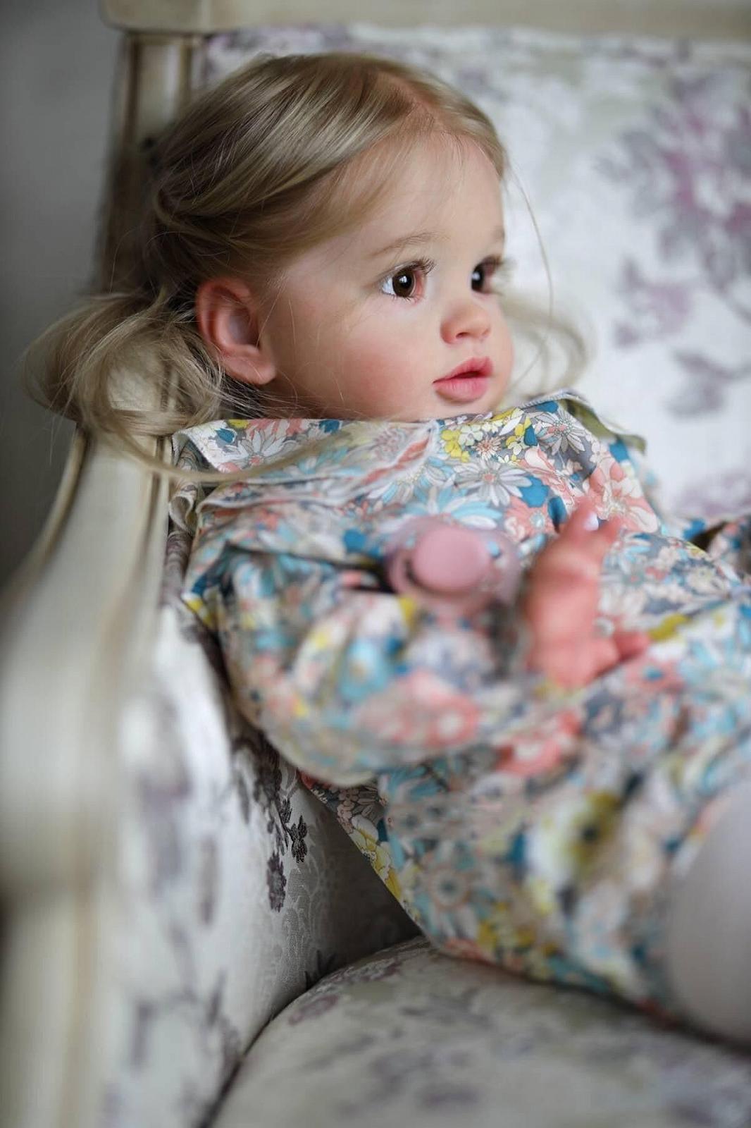 Кукла Anano Lifelike Baby 26 дюймов Реборн Длинные волосы Виниловые конечности Одежда Тело Новорожденный малыш 3D Цвет текстуры кожи для детей, фото №3