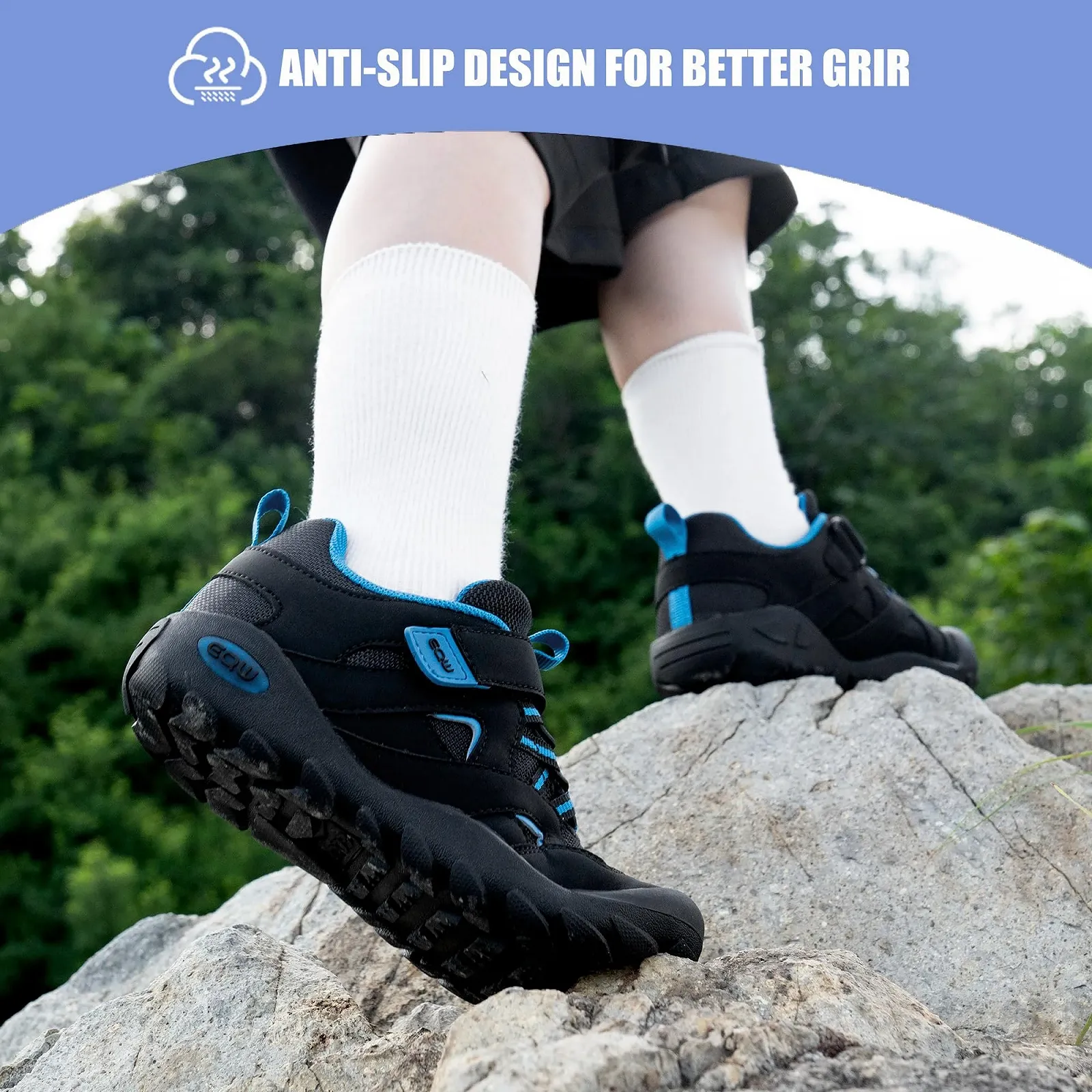 Детские водонепроницаемые походные ботинки EQW - Нескользящие и дышащие для мальчиков и девочек младшего школьного возраста, размер 10-6, фото №6