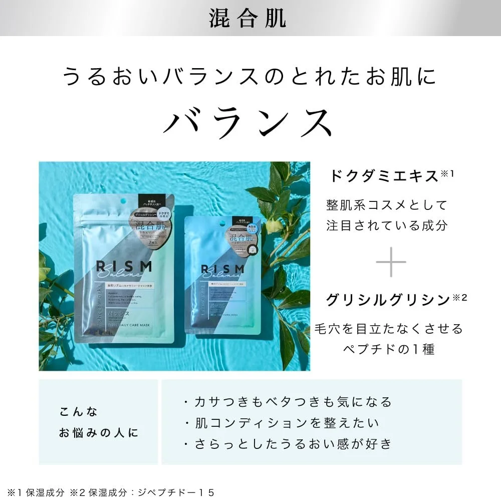 Маска для обличчя RISM Daily Care - Balance Type - 7 штук - Японська, фото №3