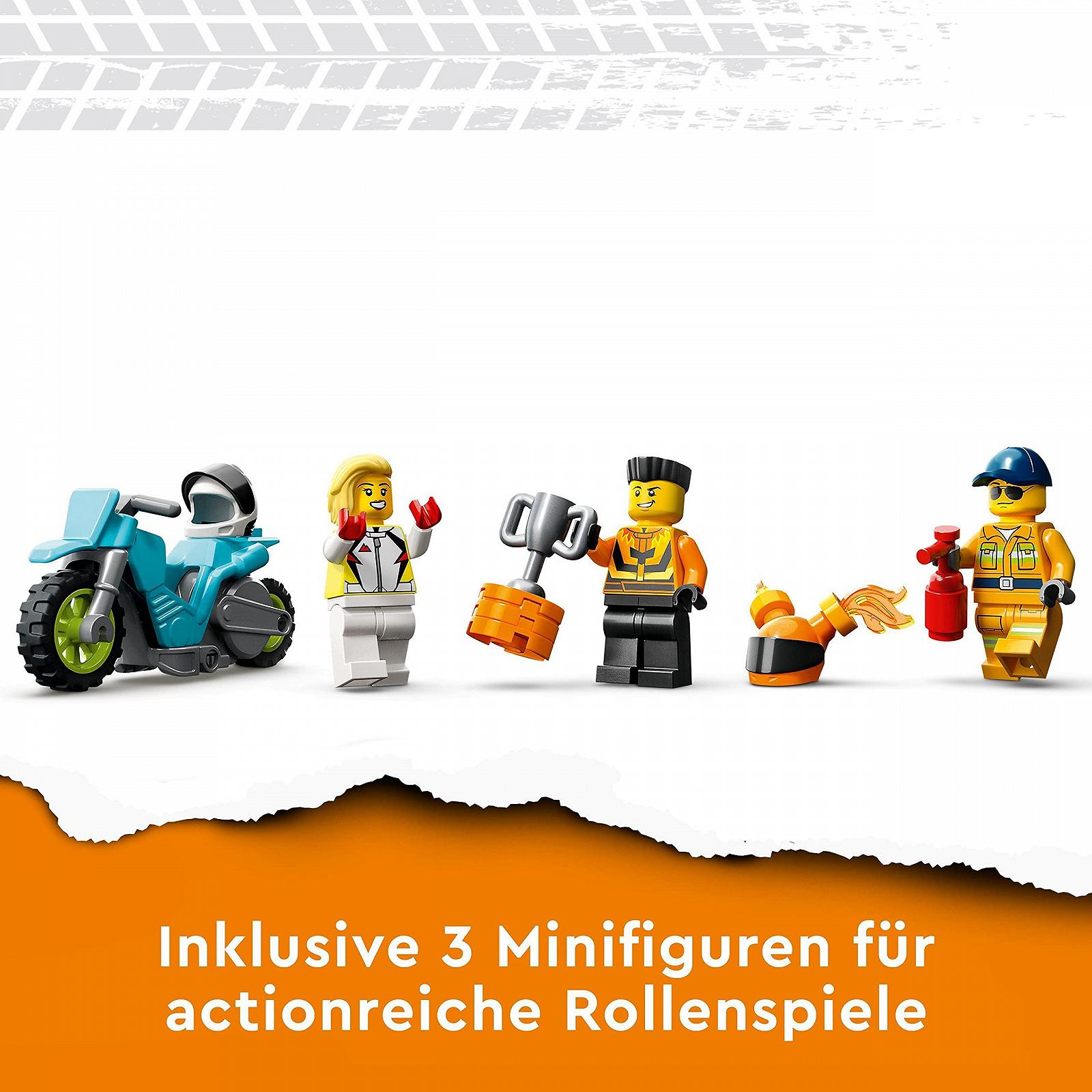 Конструктор LEGO City Stuntz 60357 Трюковий вантажівка Вогняний виклик з мотоциклом з маховиком і мініфігурками 2023 для дітей від 6 років, фото №6 Конструктор LEGO City Stuntz 60357 Трюковий вантажівка Вогняний виклик з мотоциклом з маховиком і мініфігурками 2023 для дітей від 6 років, фото №6