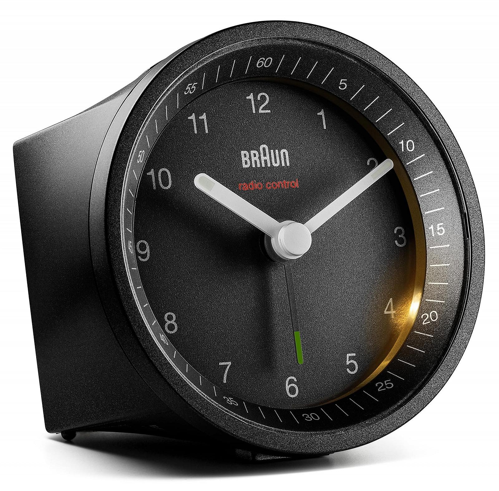 Аналоговый радиобудильник Braun Classic BC07B-DCF с функцией повтора сигнала и подсветкой, тихий механизм, нарастающий сигнал будильника, черный, фото №1