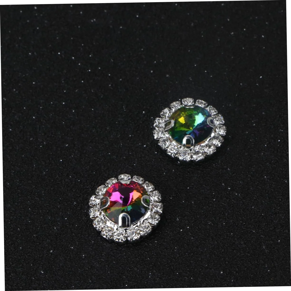 Стразы TEHAUX Плоские круглые разноцветные 20 шт., фото №5