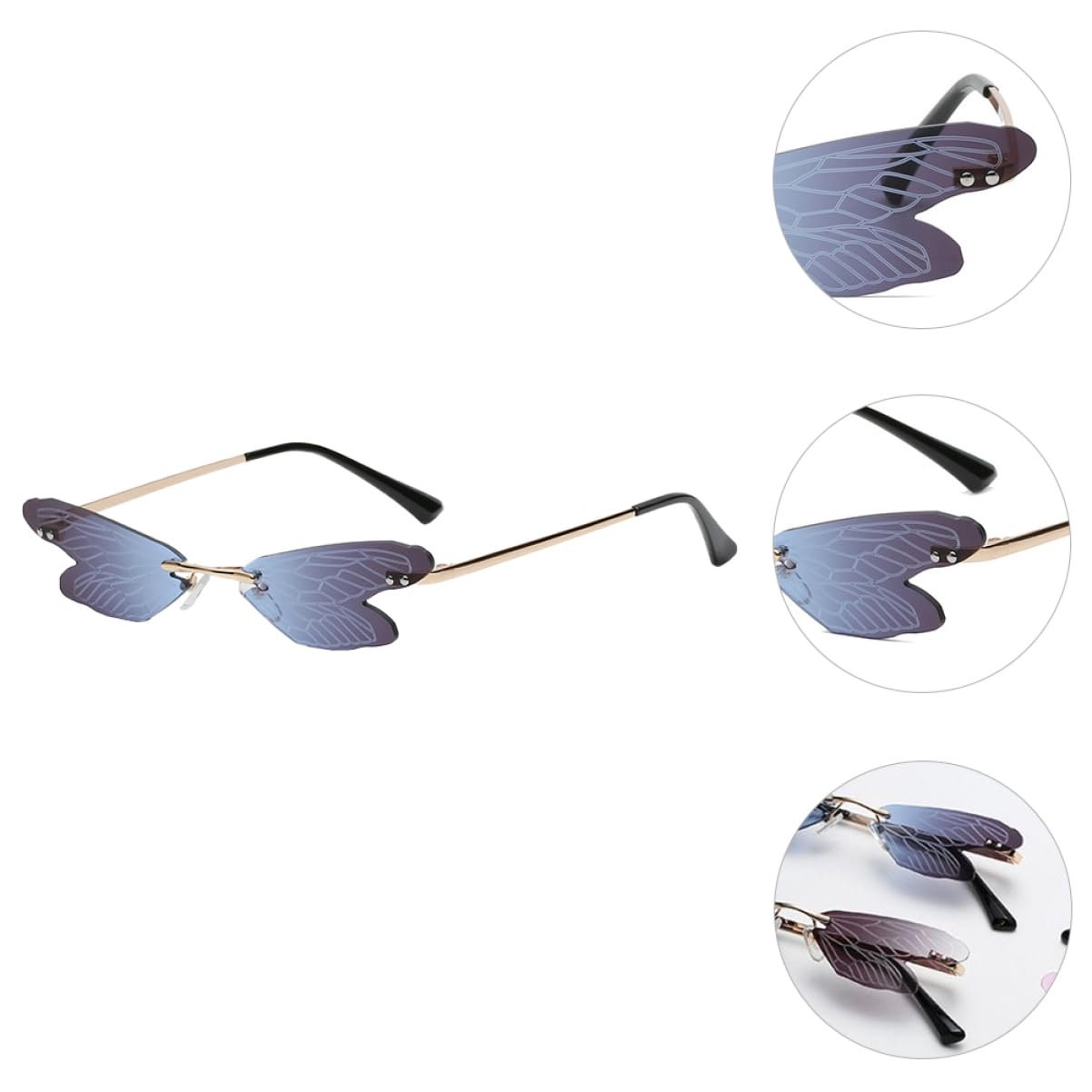 Солнцезащитные очки PACKOVE 2 шт. Dragonfly Металлические пляжные, фото №6