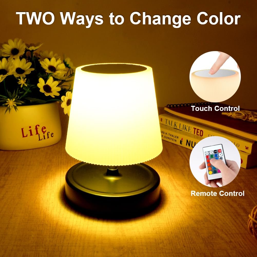 Світлодіодна настільна лампа HOTUT бездротова сенсорна регульована за висотою 16 кольорів RGB USB-C, фото №4