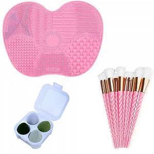 Набор Perfection Silicone Cleaning Mat Beauty Box Sponges Unicorn Pink - Фото 1