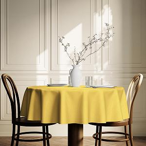 Скатертина Home Direct Текстильна Кругла 140 см Жовта synthetic.ua - Фото 1