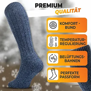 Гольфы Norweger для мужчин и женщин, 3 или 6 пар, теплые зимние носки из шерсти с мягкой плюшевой подошвой, черные synthetic.ua - Фото 1