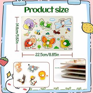 Пазл SI SEN Montessori Wooden Puzzle 4 теми дерев'яний synthetic.ua - Фото 1