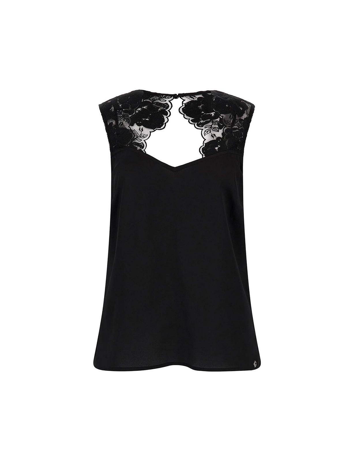 Жіночий топ GUESS - Sleeveless Perla Lace Чорний - S, фото №4 Жіночий топ GUESS - Sleeveless Perla Lace Чорний - S, фото №4