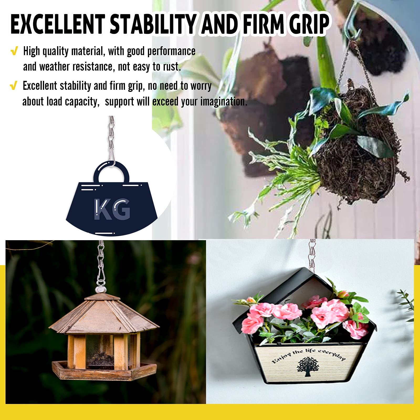 Набір ланцюгів для підвісних кошиків 16 наборів 3 типи Залізо, фото №6