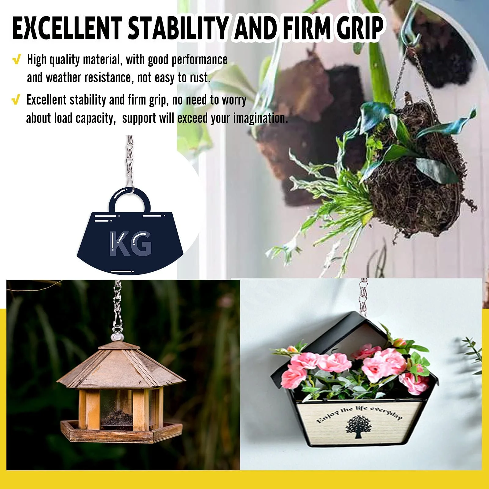 Набор цепей для подвесных корзин 16 наборов 3 типа Железо, фото №6 Набор цепей для подвесных корзин 16 наборов 3 типа Железо, фото №6