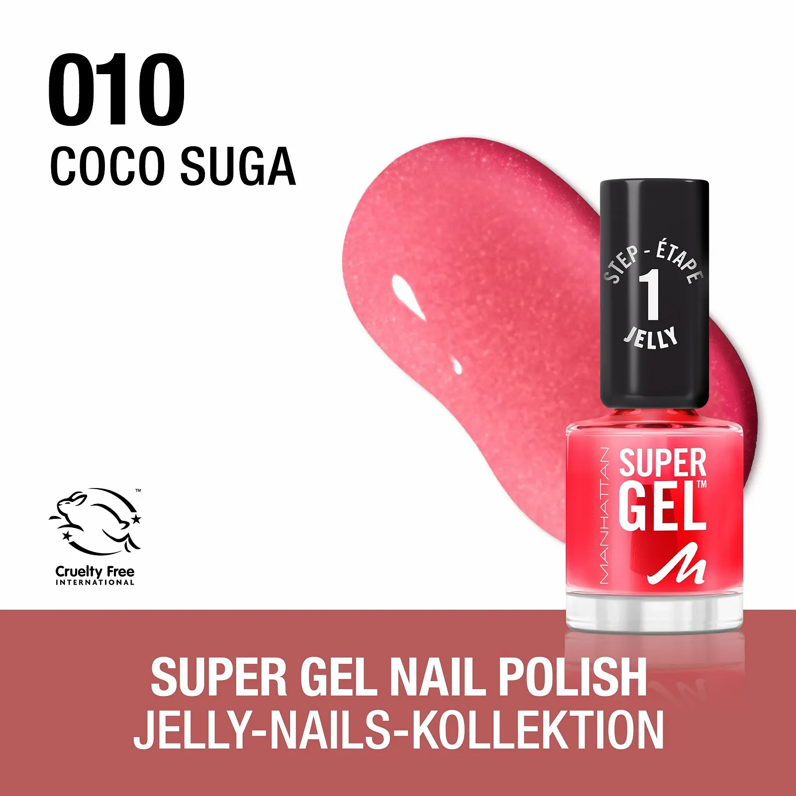 Гель-лак MANHATTAN Super Gel Jelly Gloss 010 Coco Suga, 12 мл, фото №2 Гель-лак MANHATTAN Super Gel Jelly Gloss 010 Coco Suga, 12 мл, фото №2