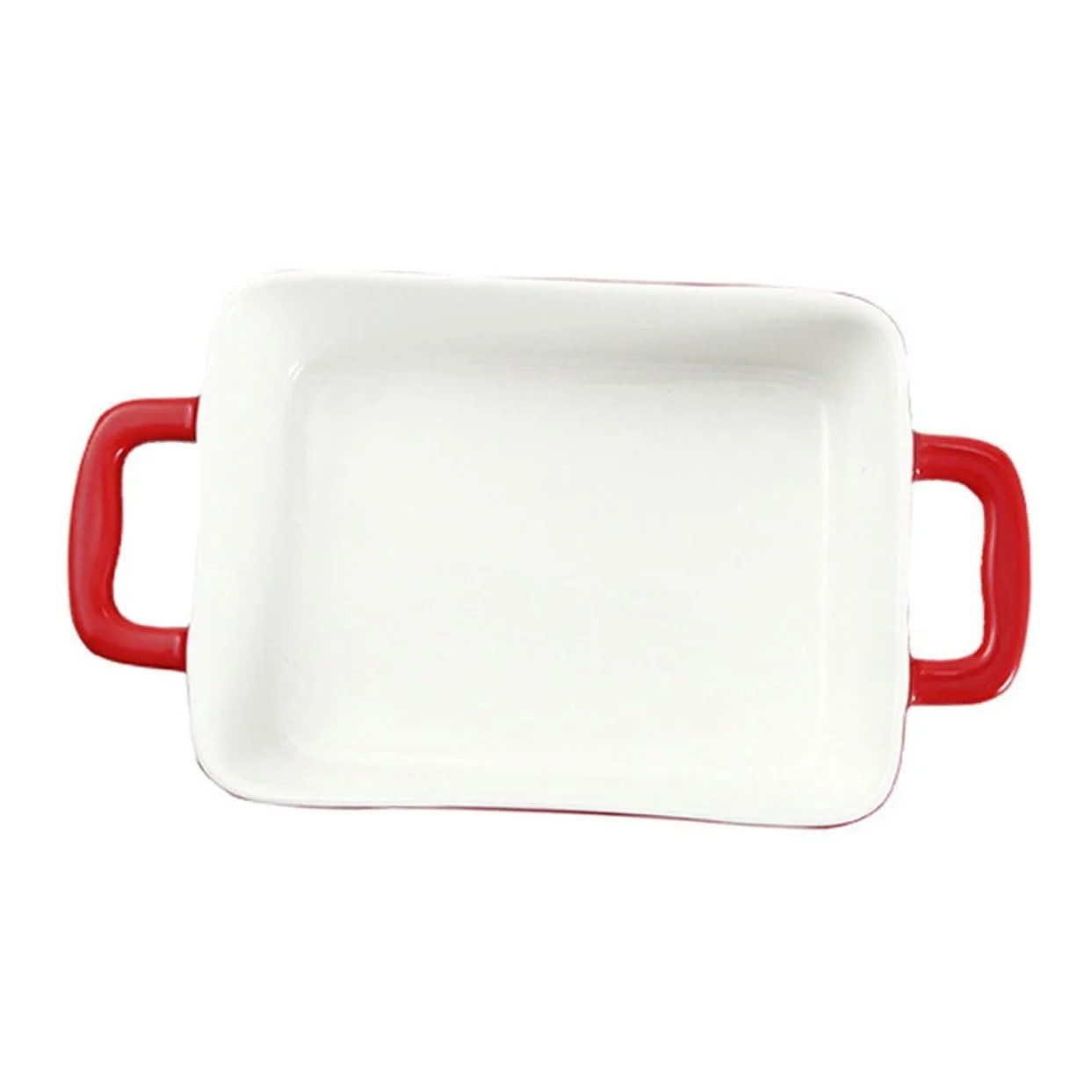 Форма для запекания Toyvian круглая керамическая с ручками термостойкая Красная, фото №1