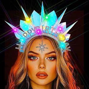 Обруч-корона на день рождения со светодиодами - Фото 1