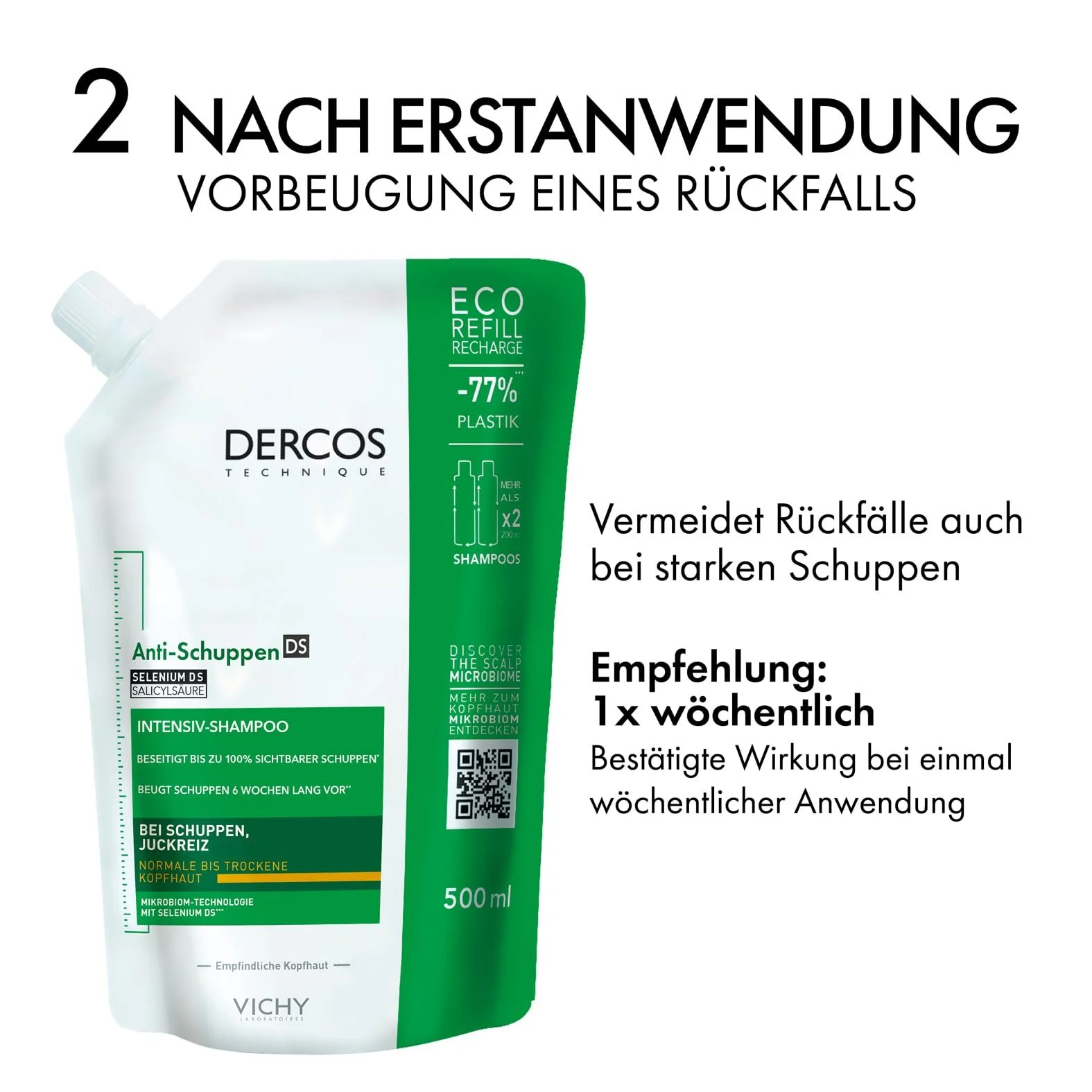 Шампунь Vichy Dercos проти лупи для нормального та сухого волосся з дисульфідом селену та саліциловою кислотою, 500 мл, фото №11 Шампунь Vichy Dercos проти лупи для нормального та сухого волосся з дисульфідом селену та саліциловою кислотою, 500 мл, фото №11
