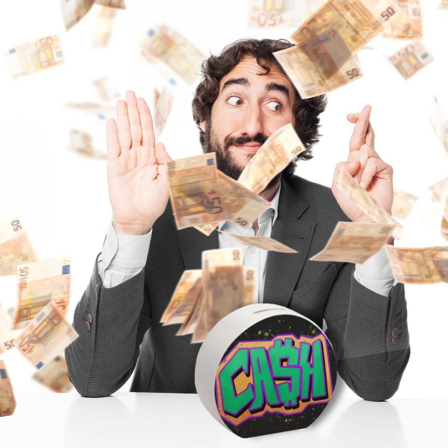 Скарбничка Cash Графіті Керамічна Кругла, фото №7