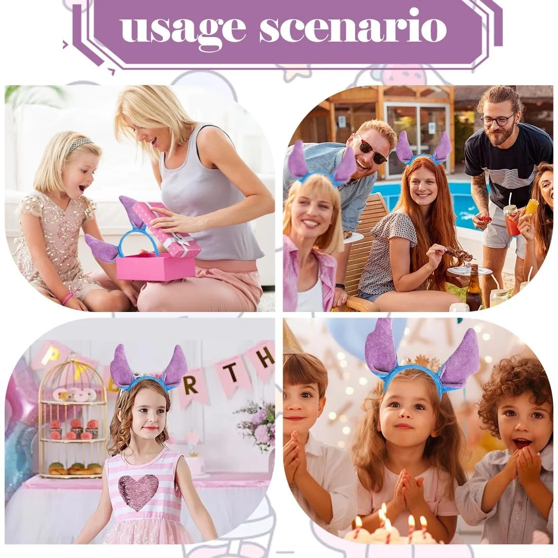 Аксессуар для волос Плюшевые ушки Голубой, фото №6