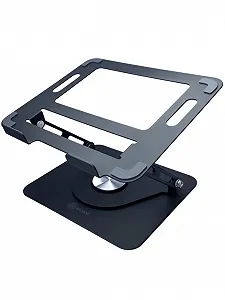 Подставка для ноутбука Kigam, вращающаяся на 360 градусов, регулируемая по высоте, эргономичная портативная подставка для ноутбука, совместима со всеми ноутбуками MacBook Pro/Air до 17 дюймов, черная - Фото 1