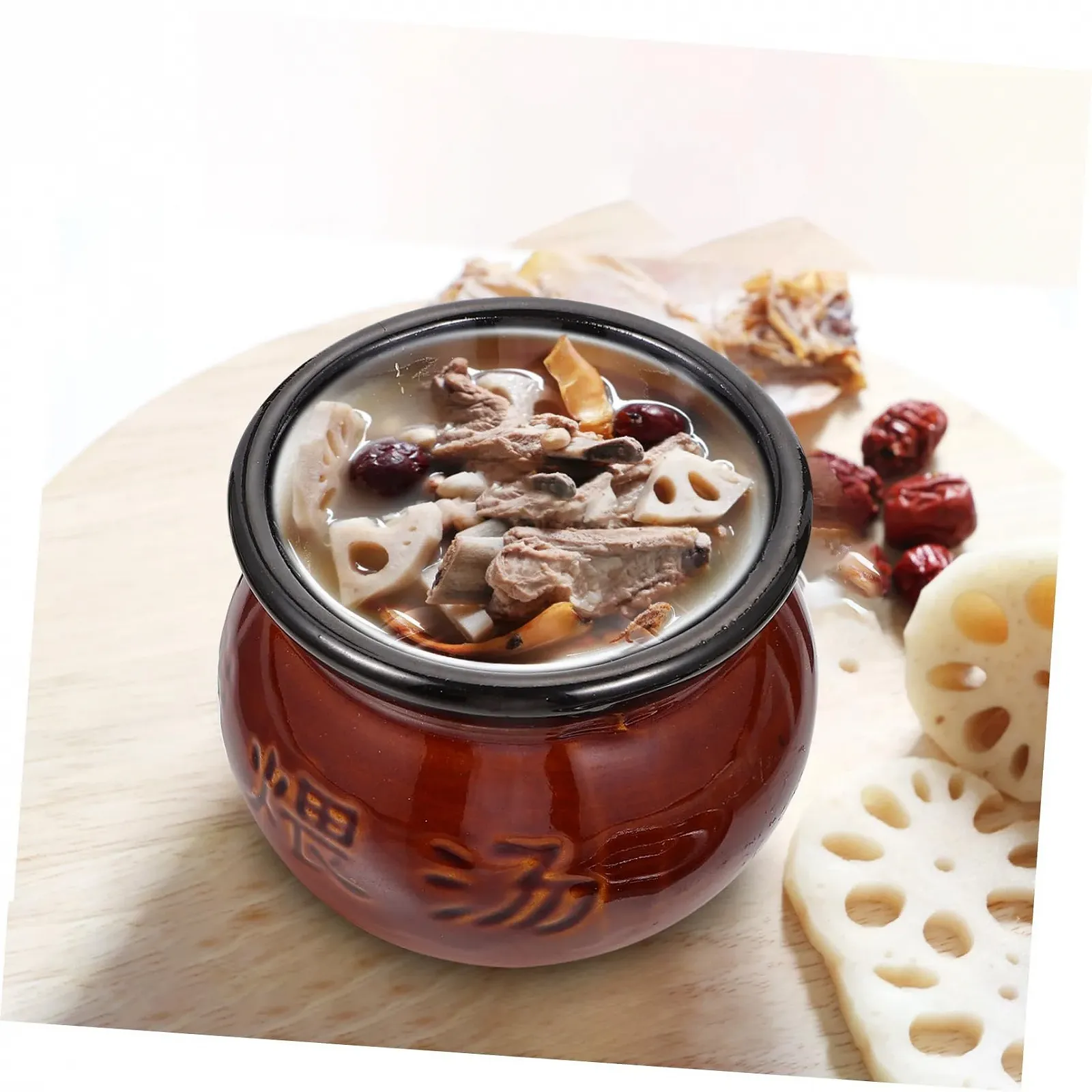 Набір горщиків керамічних 2 шт. з кришкою Білий, фото №7