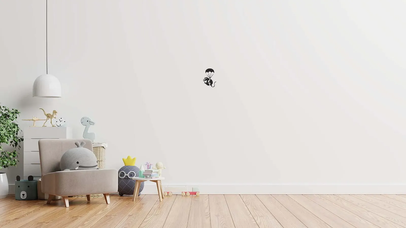 Наклейка на стіну Banksy Rat Parachute 10 х 10 см, фото №2