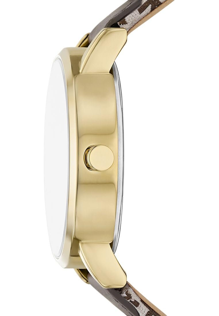 Жіночий аналоговий кварцовий годинник DKNY NY6691 Ремінець коричневий, фото №3