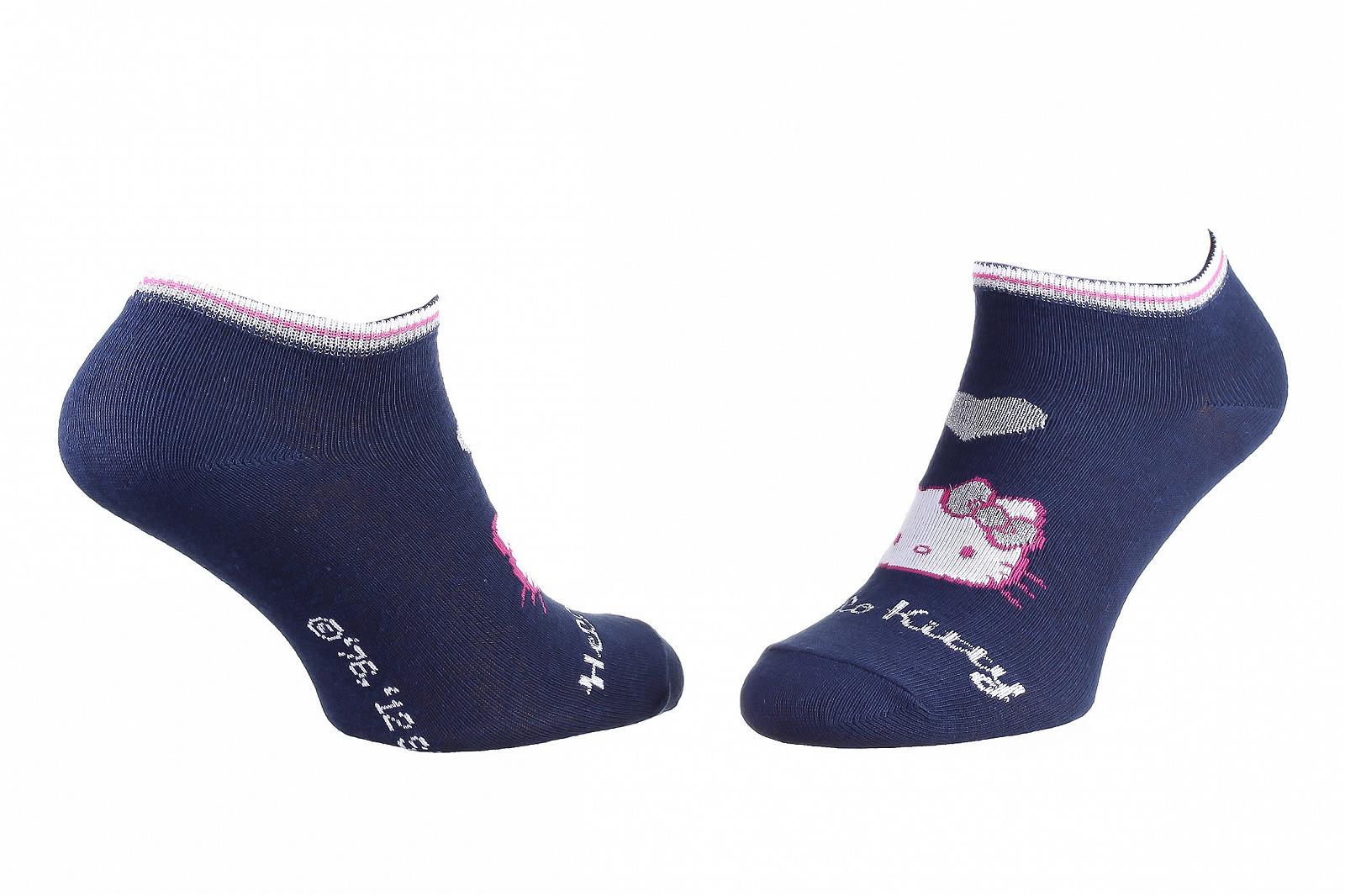 Шкарпетки HELLO KITTY   TETE DE HK + COEUR + HK Синій 35 - 41, фото №1
