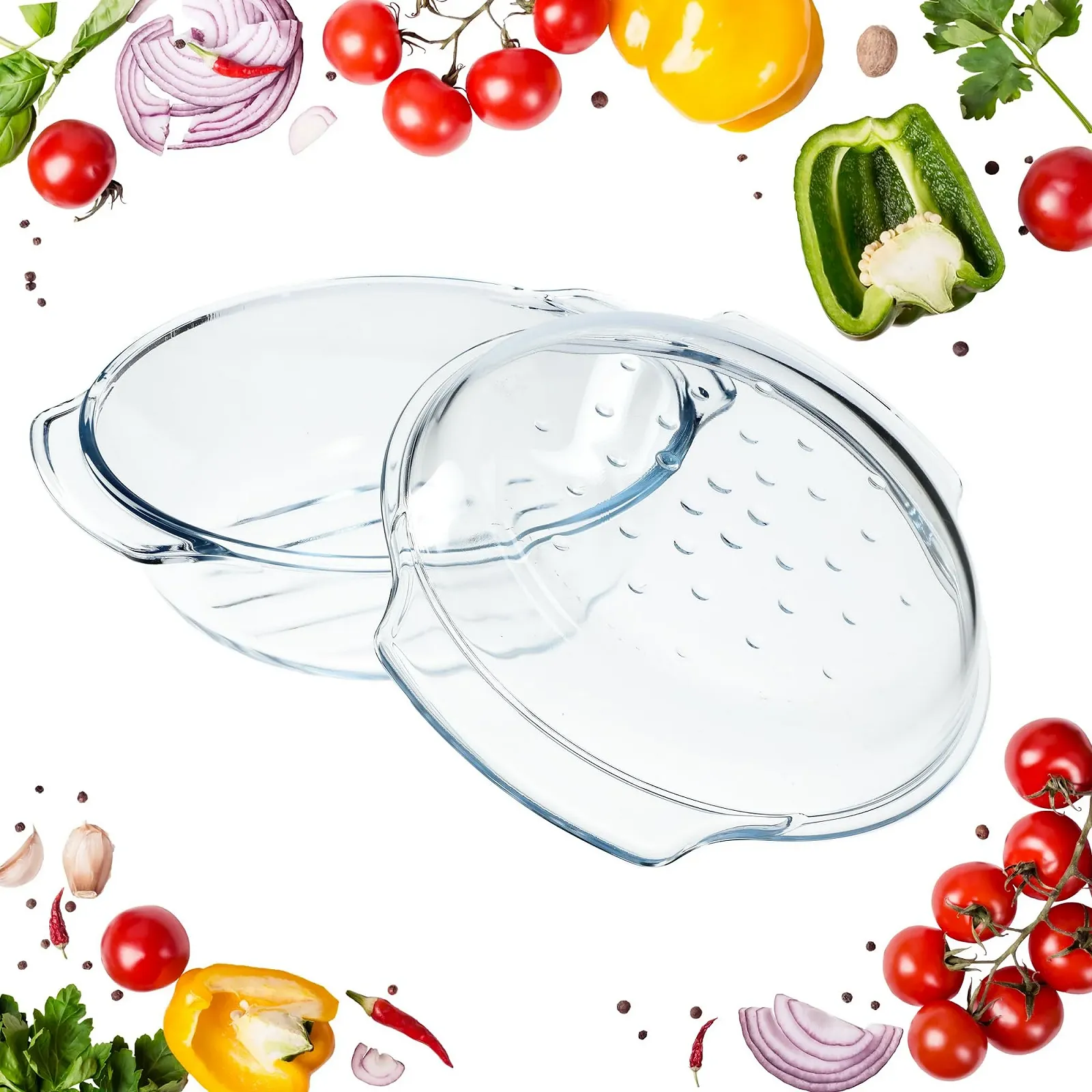 Скляна жаровня KADAX Acri з кришкою, прямокутна 5.8 л, фото №8