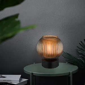 Настольная лампа Globo Ретро Стекло Петроль 17 см synthetic.ua - Фото 1