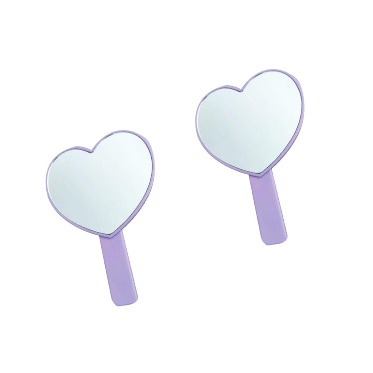 Зеркало Angoily Компактное Ручное Сердце Комплект 4 шт Фиолетовый, фото №4