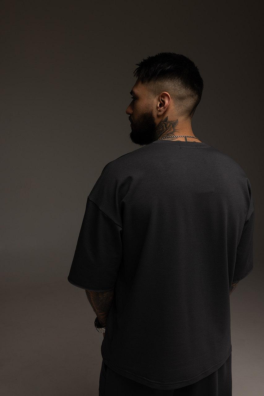 Костюм мужской летний графит Calvin Klein Стильный оверсайз на лето Базовый комплект для мужчины, фото №10