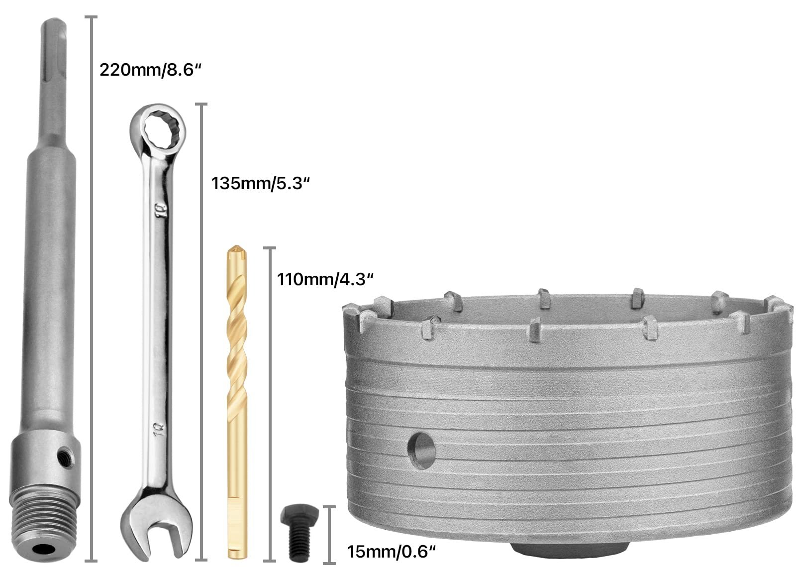 Сверло Hsawbit / 160 мм / SDS Plus / Серебристый, фото №2 Сверло Hsawbit / 160 мм / SDS Plus / Серебристый, фото №2