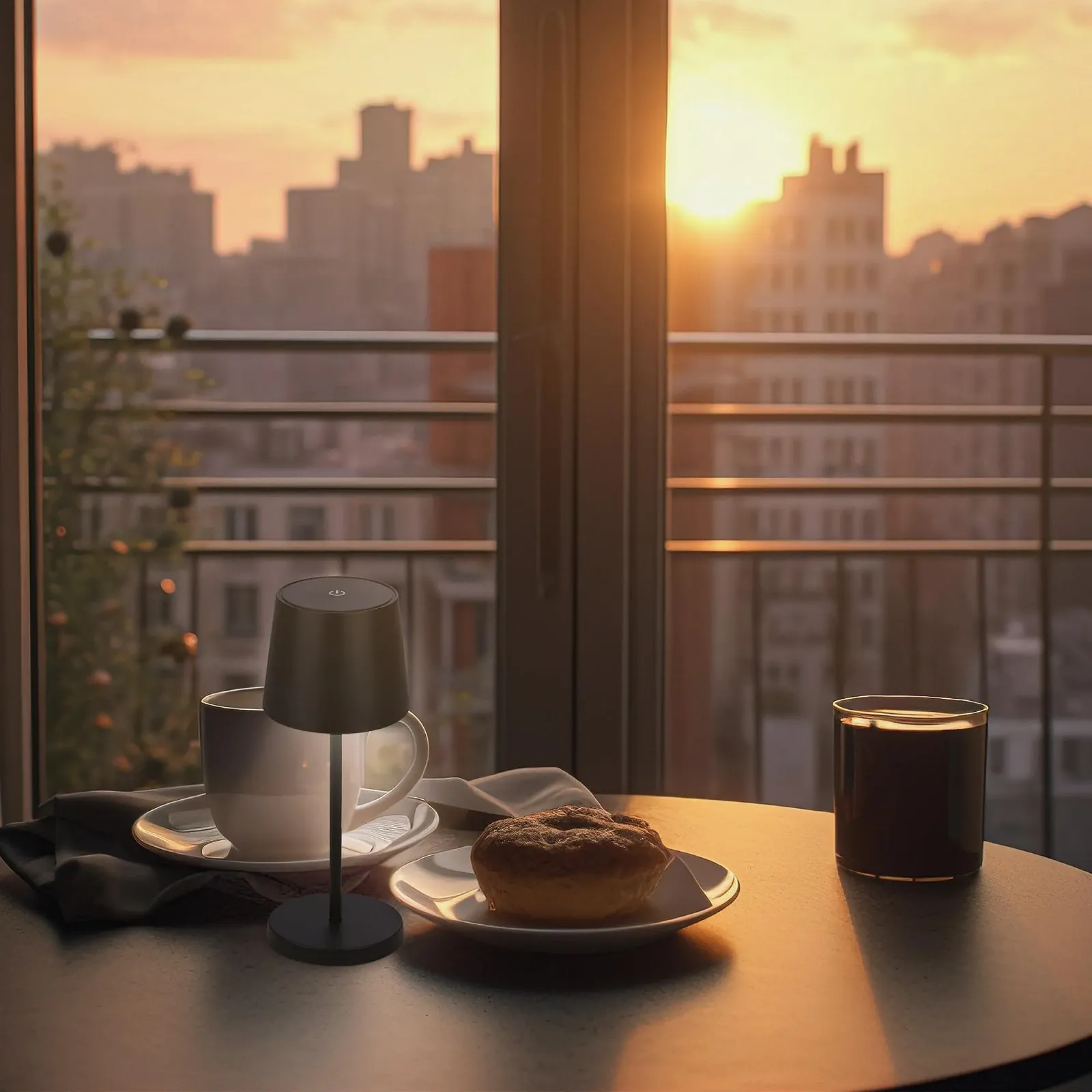 Настольная лампа BRILONER LED беспроводная сенсорная USB-C 10.5 x 26 см Черная, фото №4