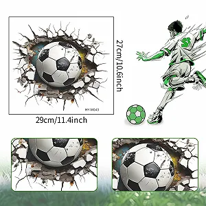 Наклейка на стіну 3D Футболіст Ефект прориву 27 x 29 см synthetic.ua - Фото 1