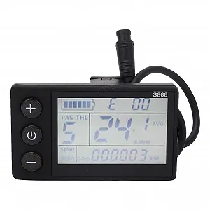 LCD-дисплей для электровелосипеда Waterproof 6P Connector для горных велосипедов 24В-60В IP65 22.2 мм ABS - Фото 1