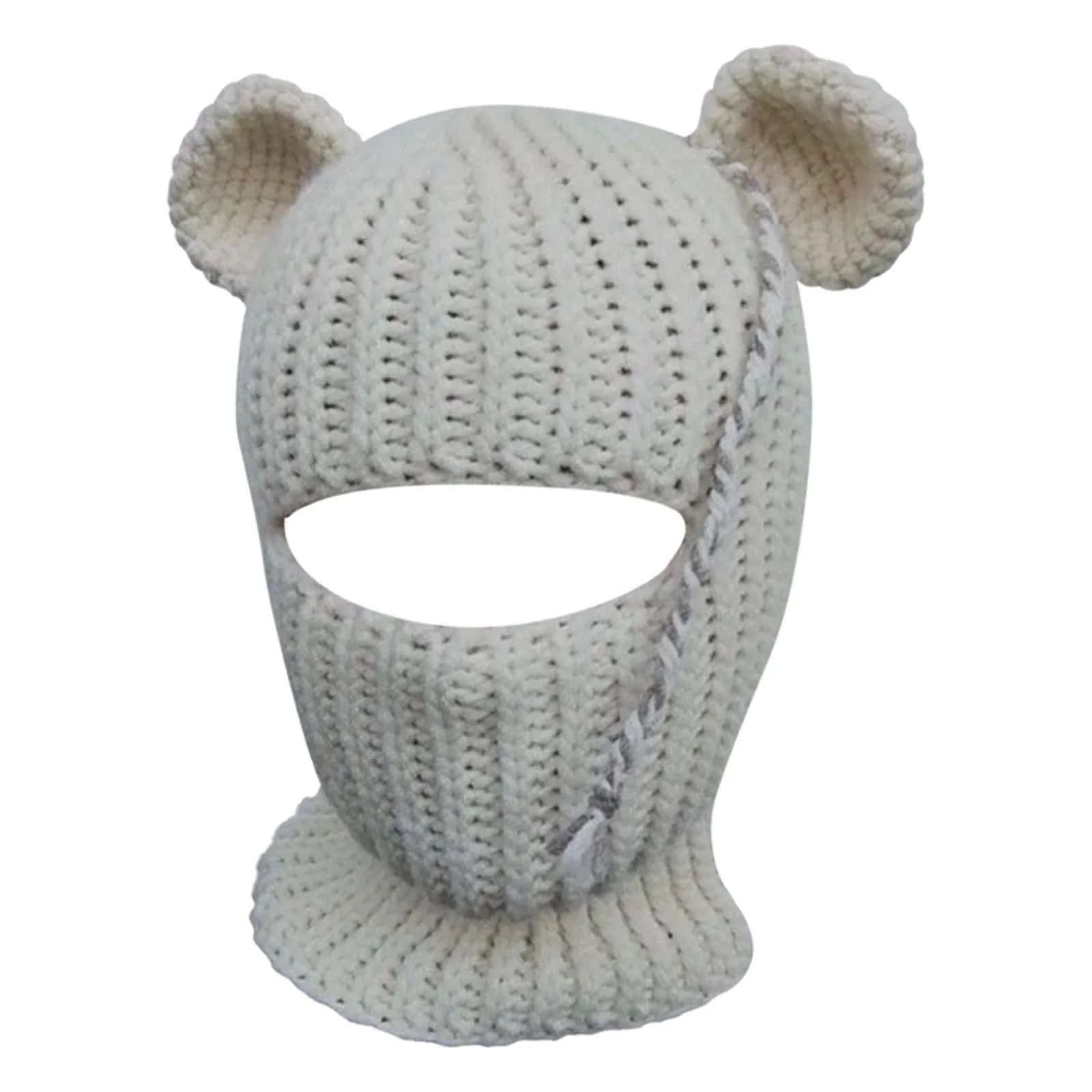 Шапка-вушанка з кролячими вухами rtdgcv В'язана Дитяча Зимова для хлопчиків, фото №1
